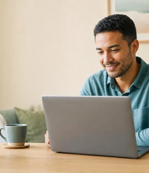 Starting a secure telehealth session from the comfort of home